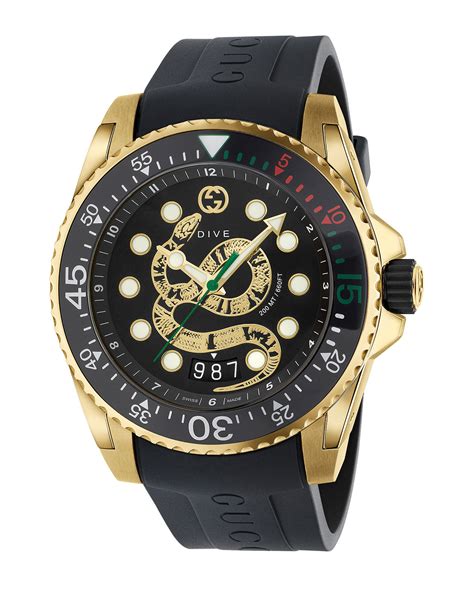 gucci watches for men gold|Gucci snake watch men's.